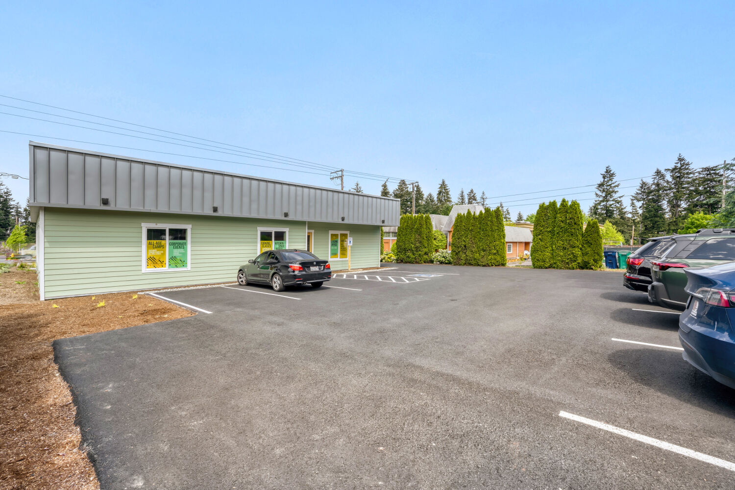 Rear parking with ample space for tenants and clients