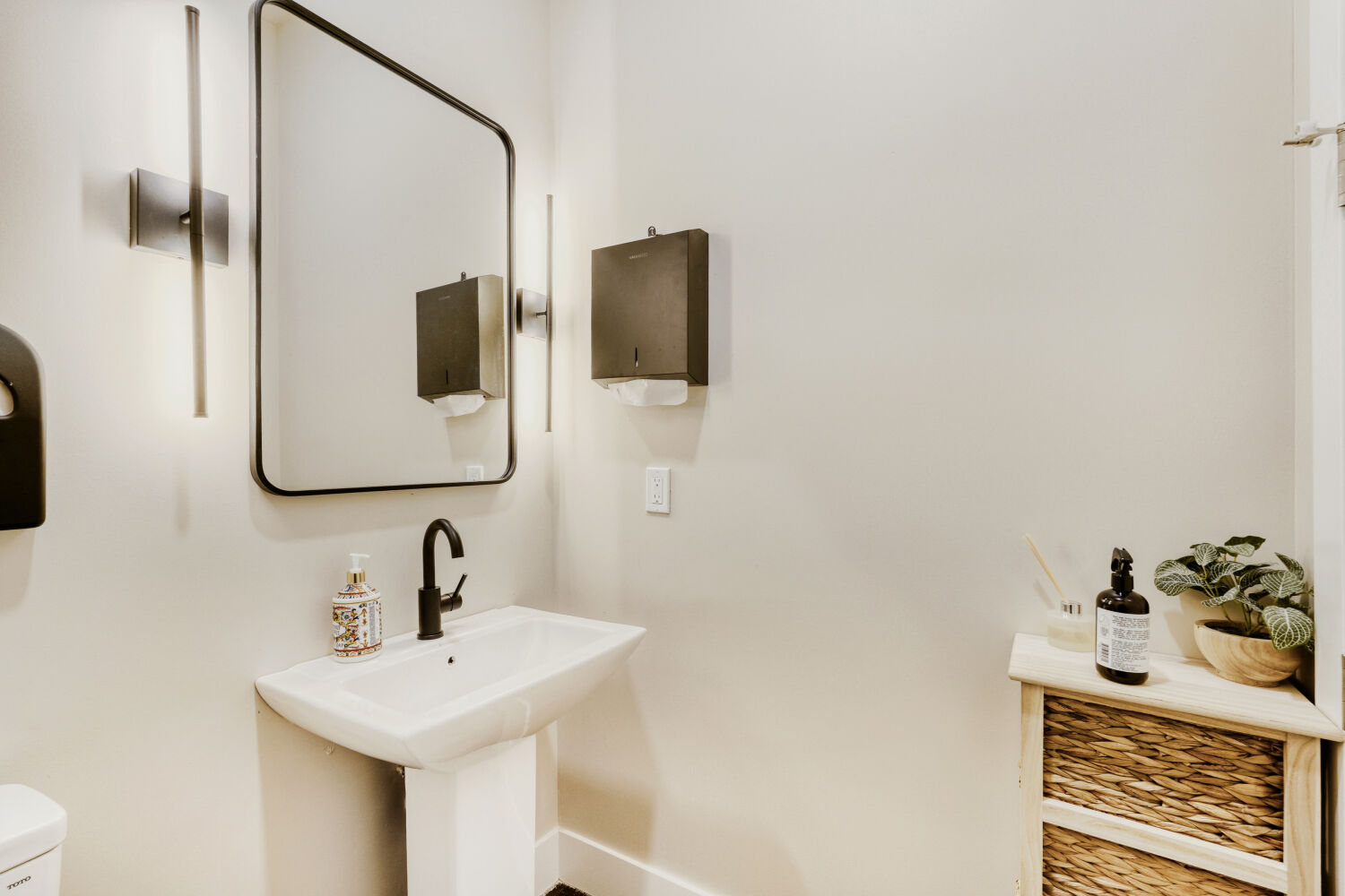 Modern shared restroom facilities